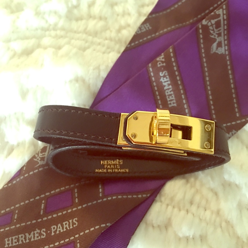💯Hermes Kelly Double Tour Bracelet Dark chocolate